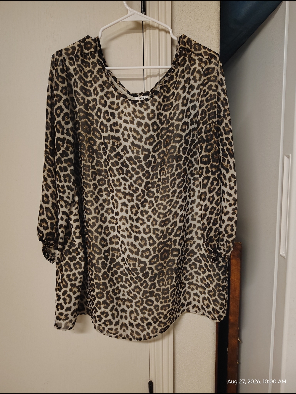 Cato Leopard-Print Tunic in Brown and Cream